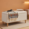 Cream Storage Ottoman Bench With Hidden Compartments